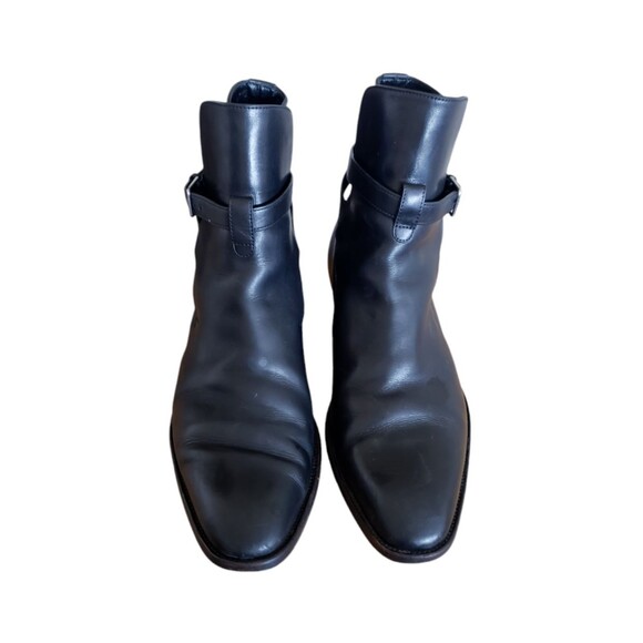 Saint Laurent Women's Buckled Pointed Toe Block Heels Boots Black Size 1… - Picture 5 of 10